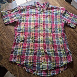 Brooks Brothers The Original Polo Shirt: red plaid, 100% cotton, vintage, size M